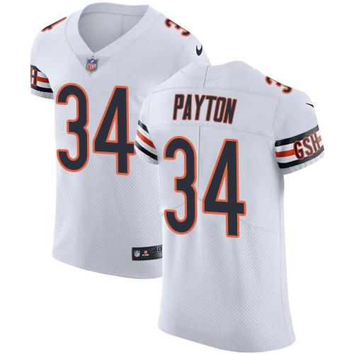 Nike Bears #34 Walter Payton White Men's Stitched NFL Vapor Untouchable Elite Jersey - Click Image to Close